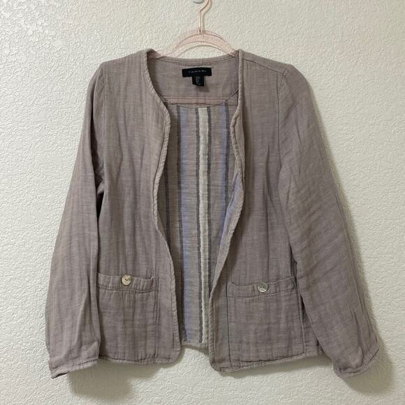 Tahari Beige Open-Front Cardigan - Picture 1 of 10